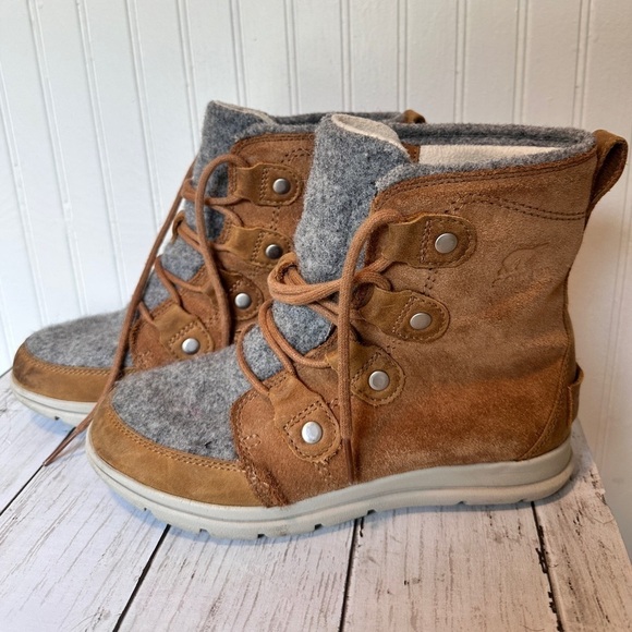 Sorel Women's Explorer II Joan Felt Waterproof Boot Tawny Buff Moonstone.Size 8 - Picture 3 of 13